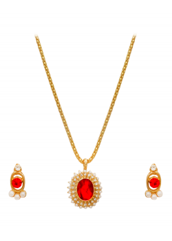 Best Trust Fashion 18K Gold Plated Kite Diamond Shape Design Necklace With Crystal Stones, TB04